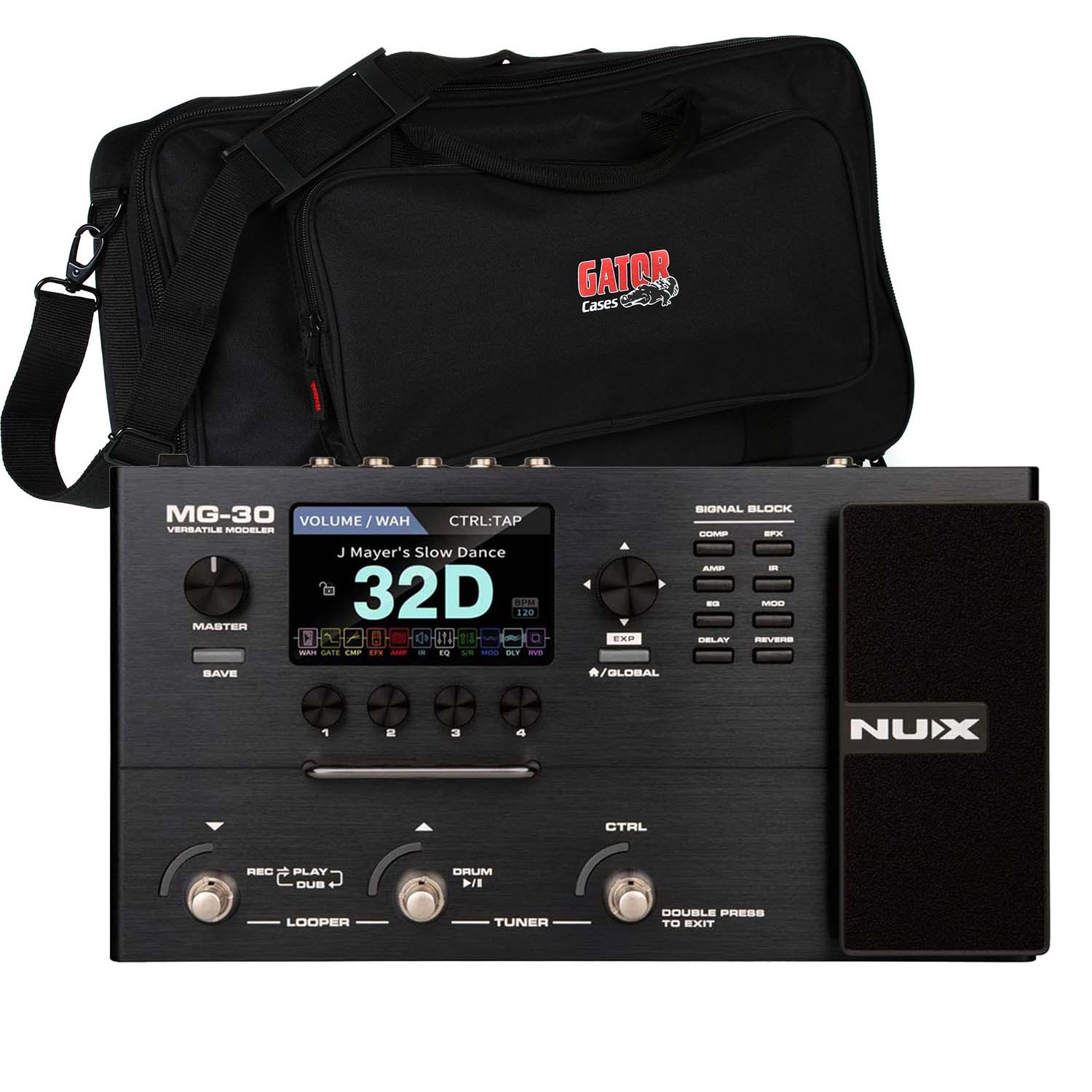 NUX MG-30 Multi-Effects and Amp Modeler, Gator GK-2110 Bag Bundle