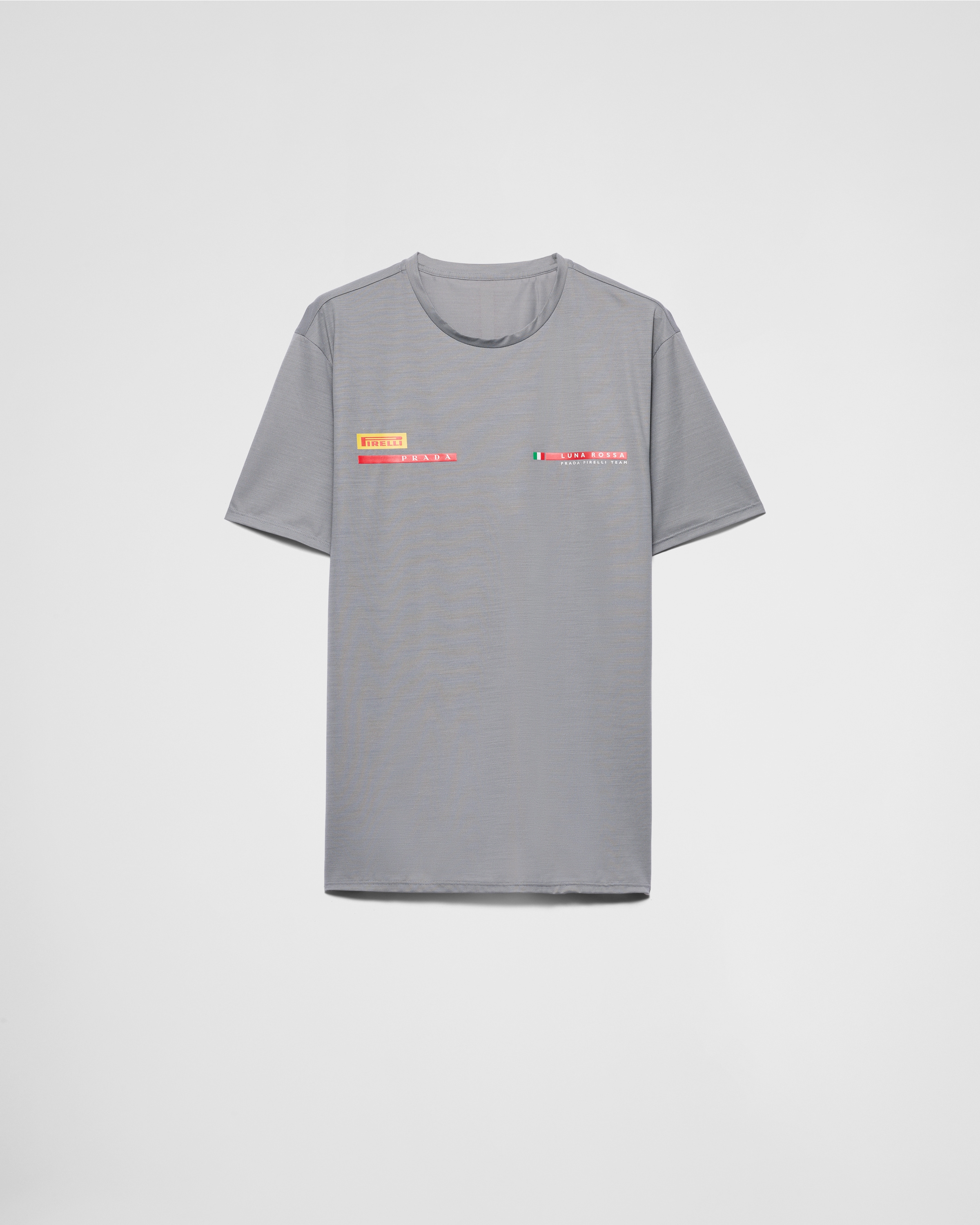 Grey Luna Rossa Prada Pirelli Wool Jersey T-shirt | PRADA