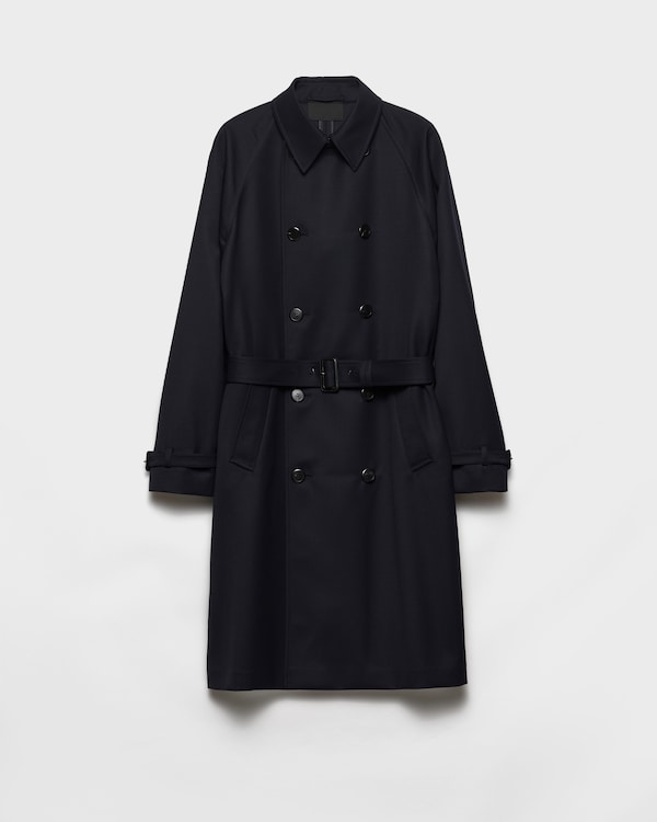 ネイビー ウール コート | PRADA