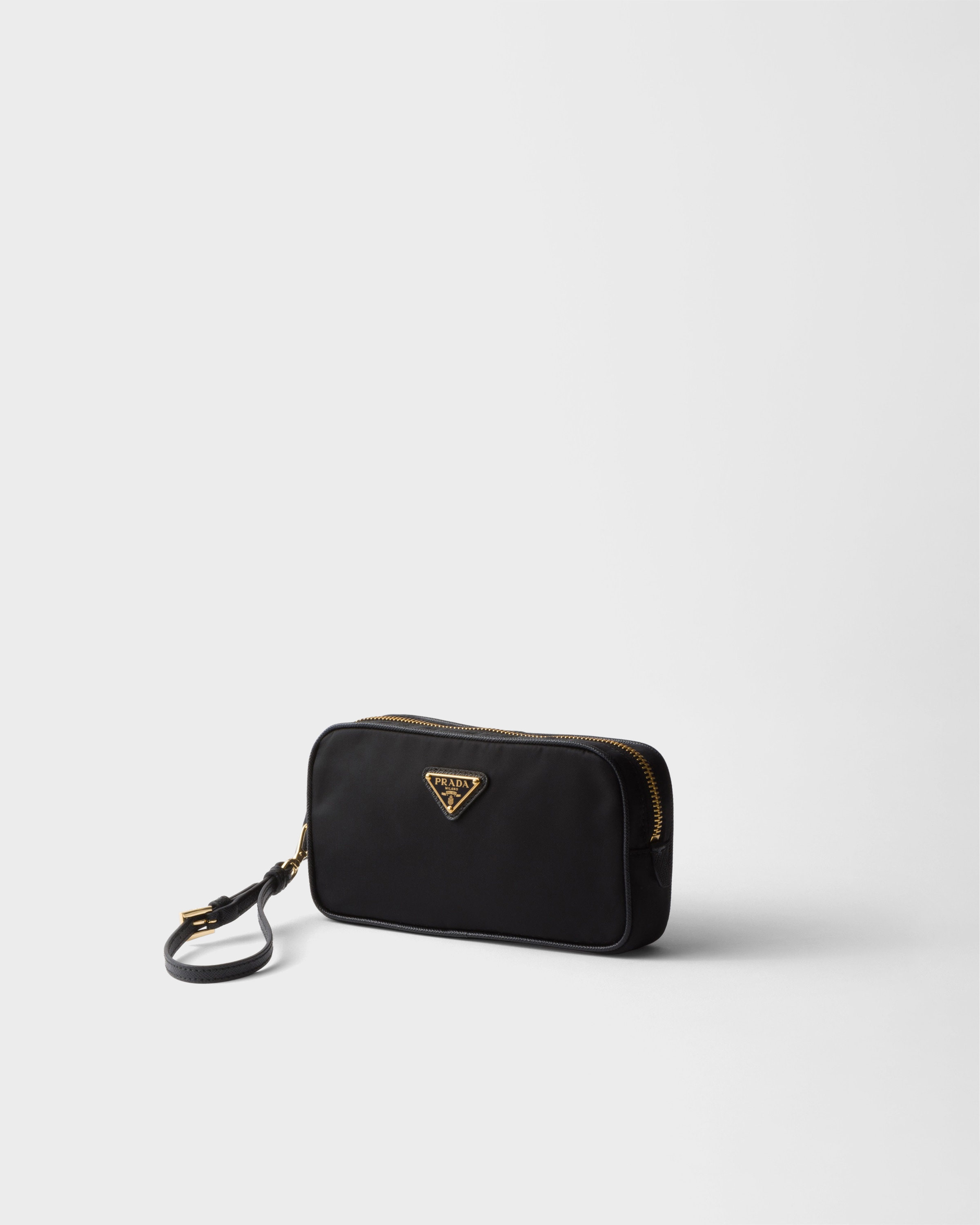 Black Prada Re-edition 1978 Re-nylon And Saffiano Leather Pouch
