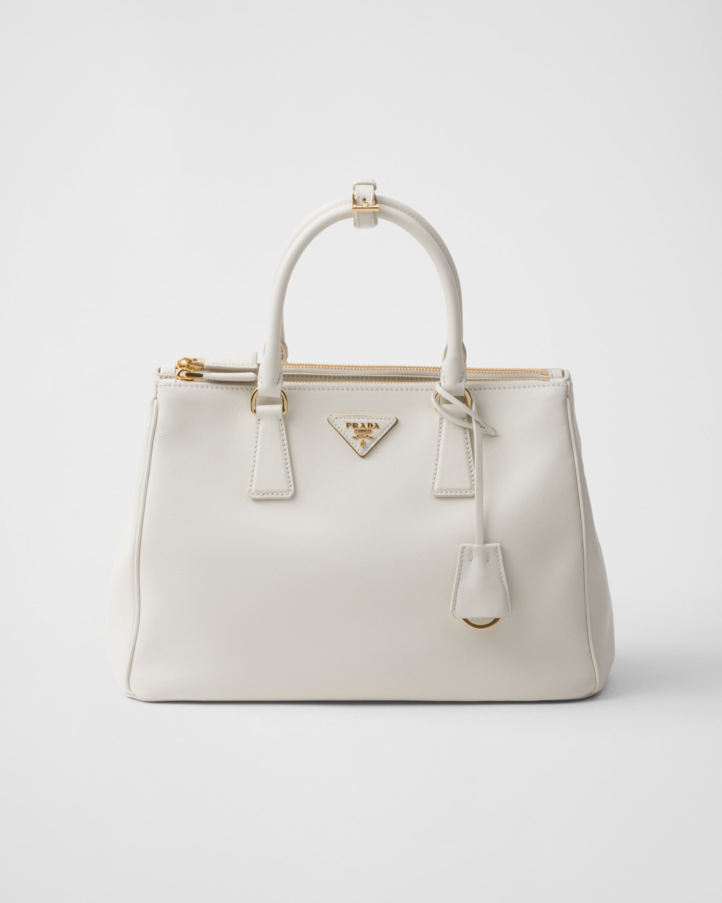 ホワイト プラダ ガレリア ラージ ソフトグレインレザー バッグ | PRADA