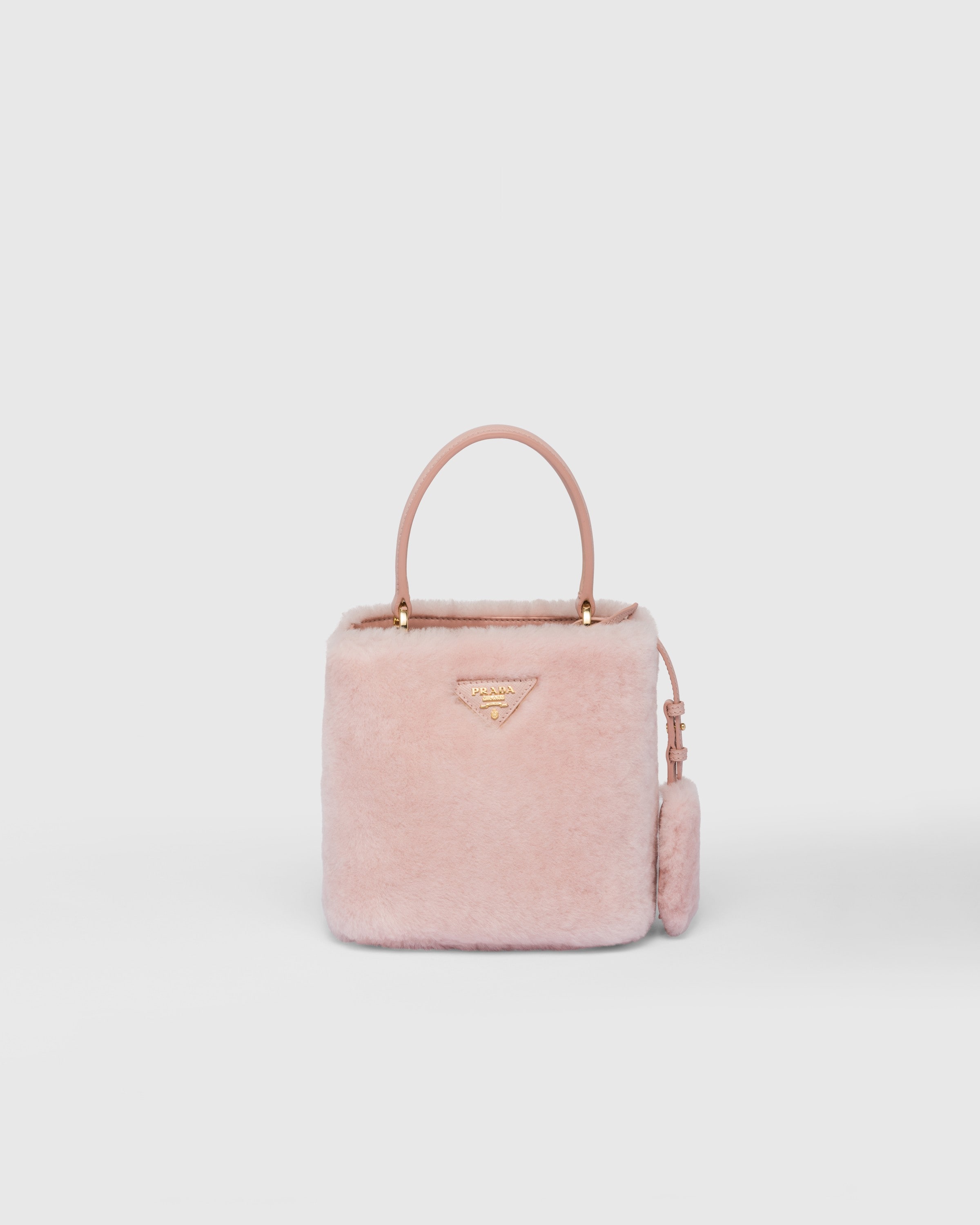 Orchid Pink Prada Panier Mini Shearling Bag | PRADA