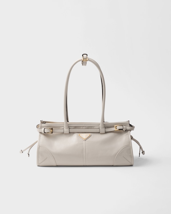 ホワイト プラダ ボニー ミディアム レザー ハンドバッグ | PRADA