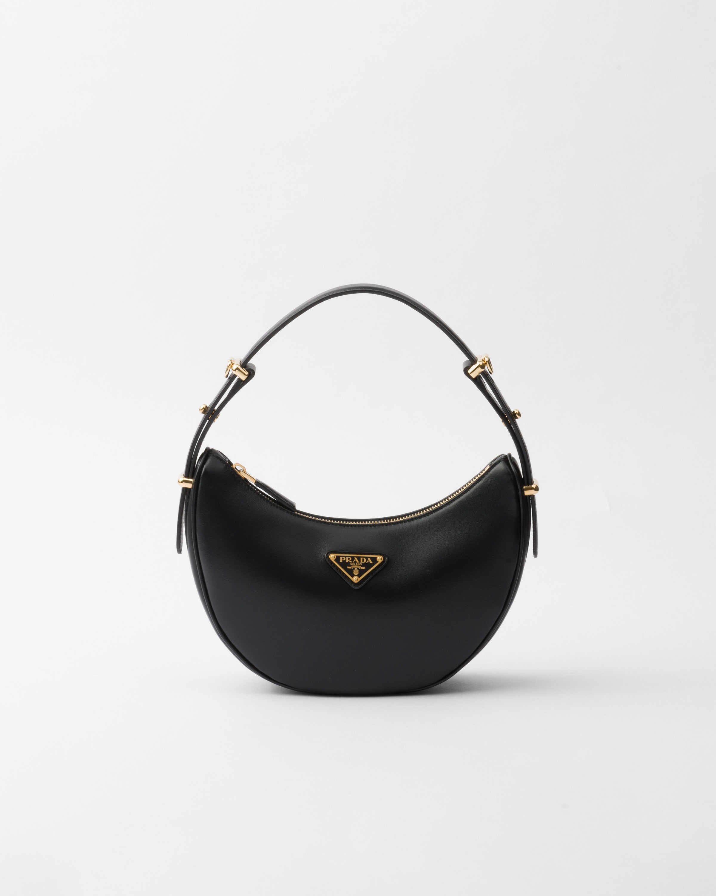 ブラック プラダ アーケ スモール レザー ショルダーバッグ | PRADA