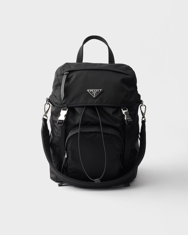 ブラック ポーチ付 ミディアム Re-nylon バックパック | PRADA