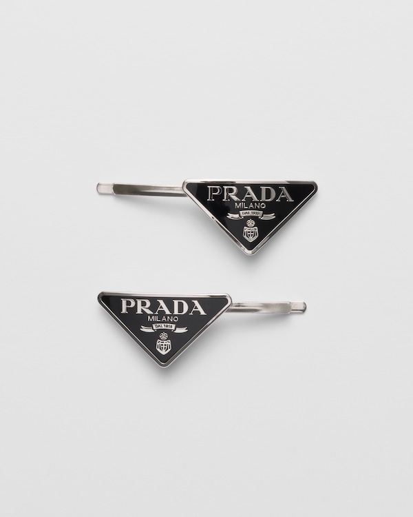 アイボリー プレキシガラス ヘアクリップ | PRADA