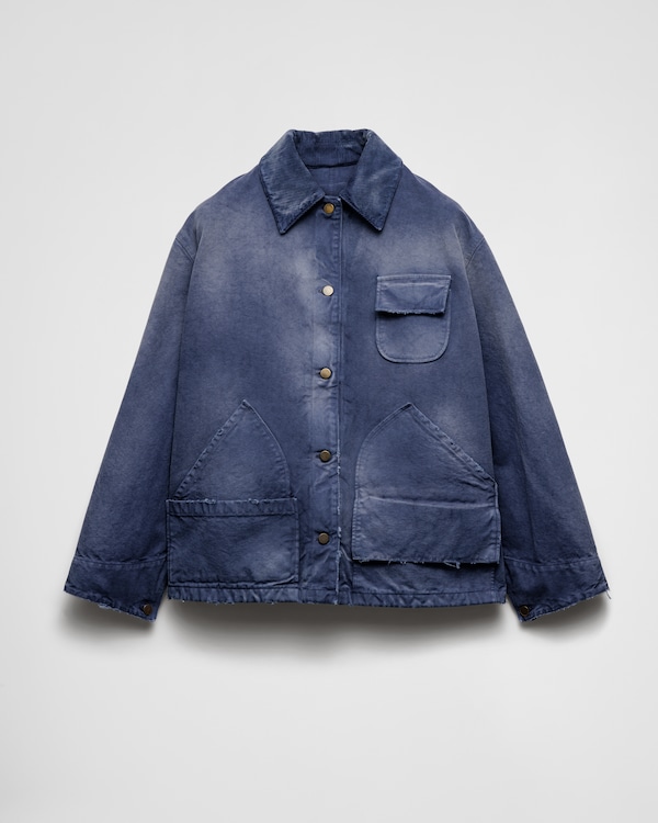 Navy Canvas Trucker Jacket | PRADA