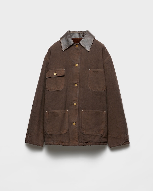 Brown Canvas Blouson Jacket | PRADA