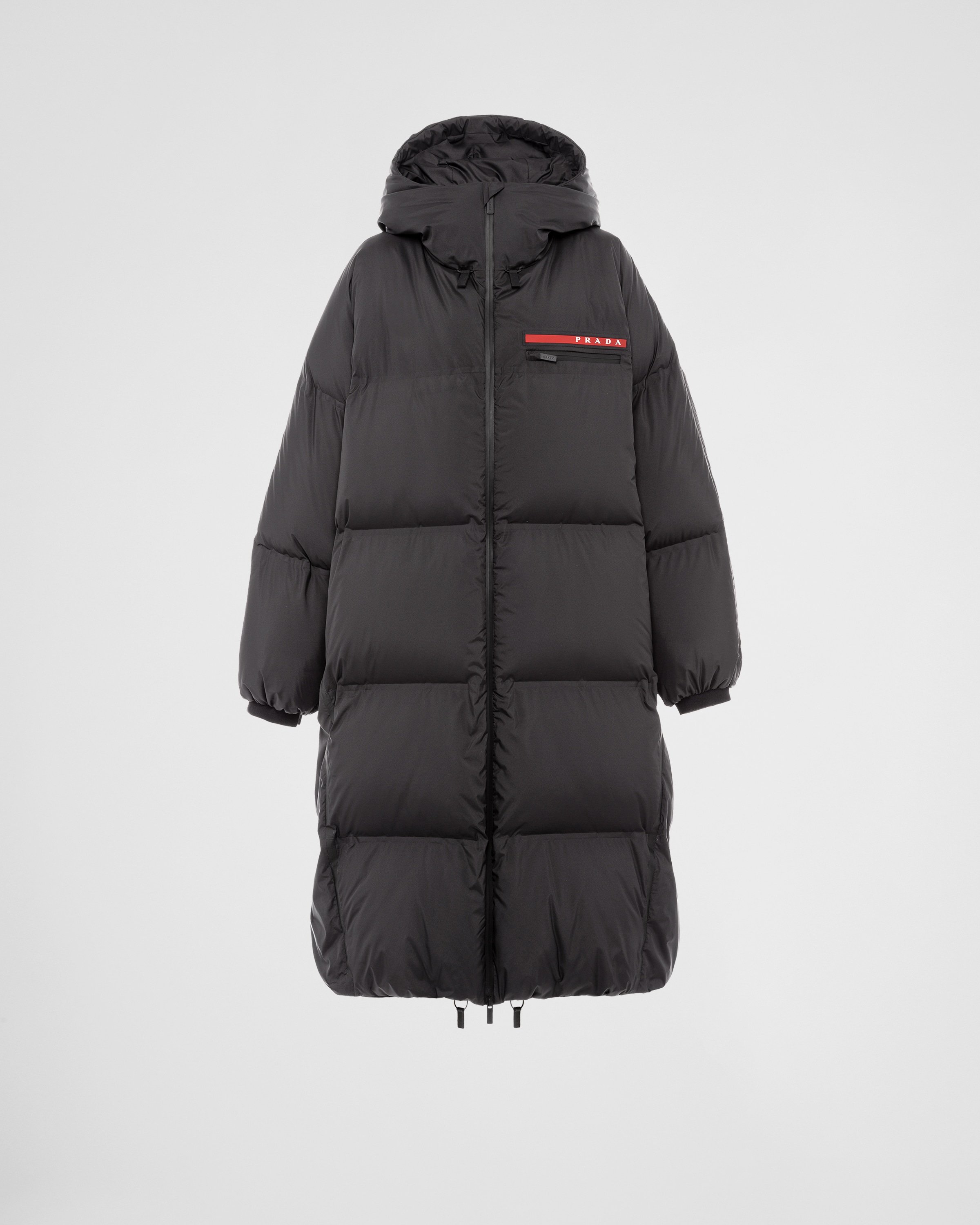 Black Oversized Technical Re-nylon Down Coat | PRADA