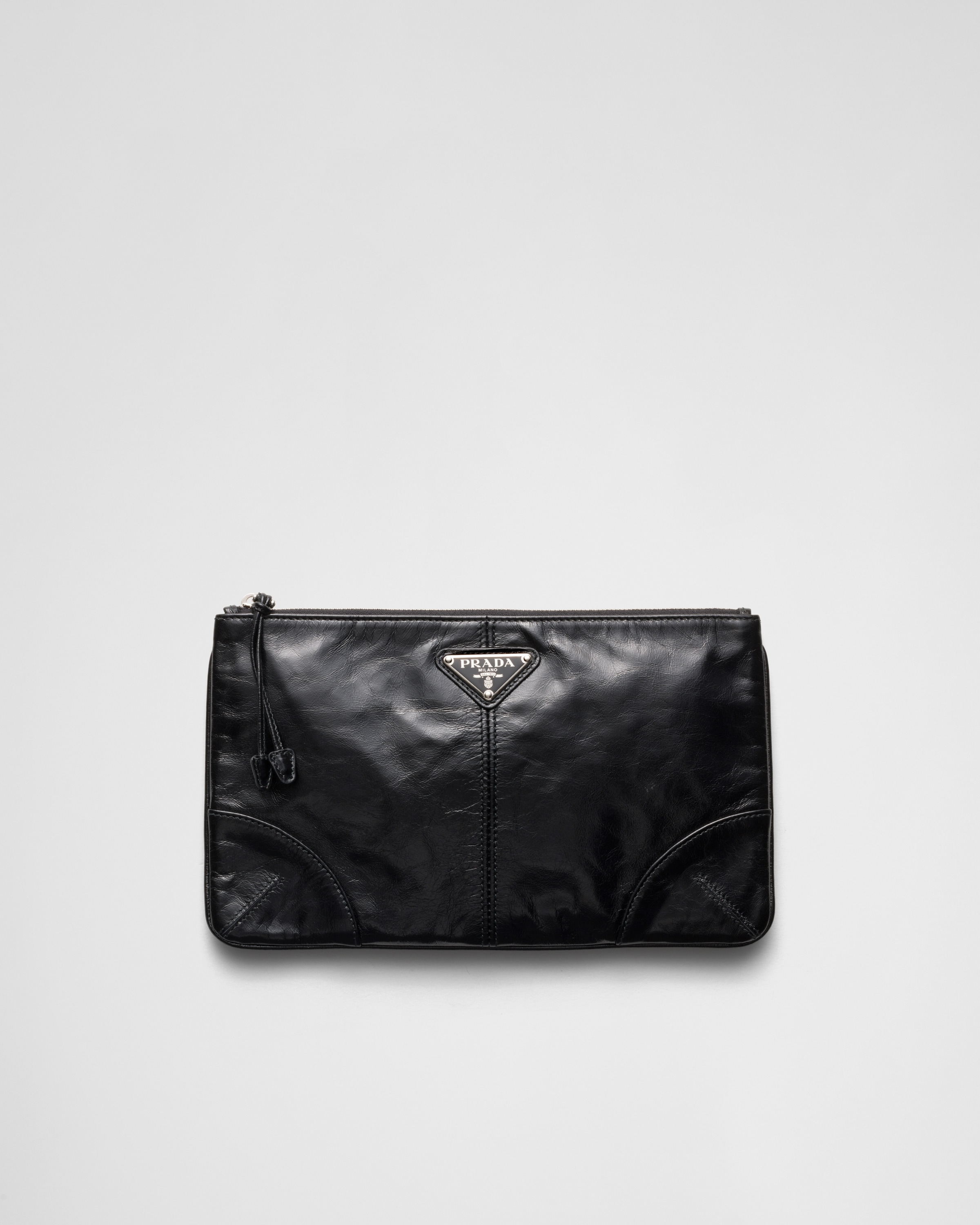 ブラック レザー ポーチ | PRADA