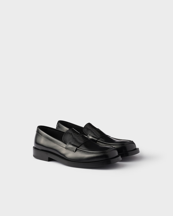 ブラック レザー ローファー | PRADA