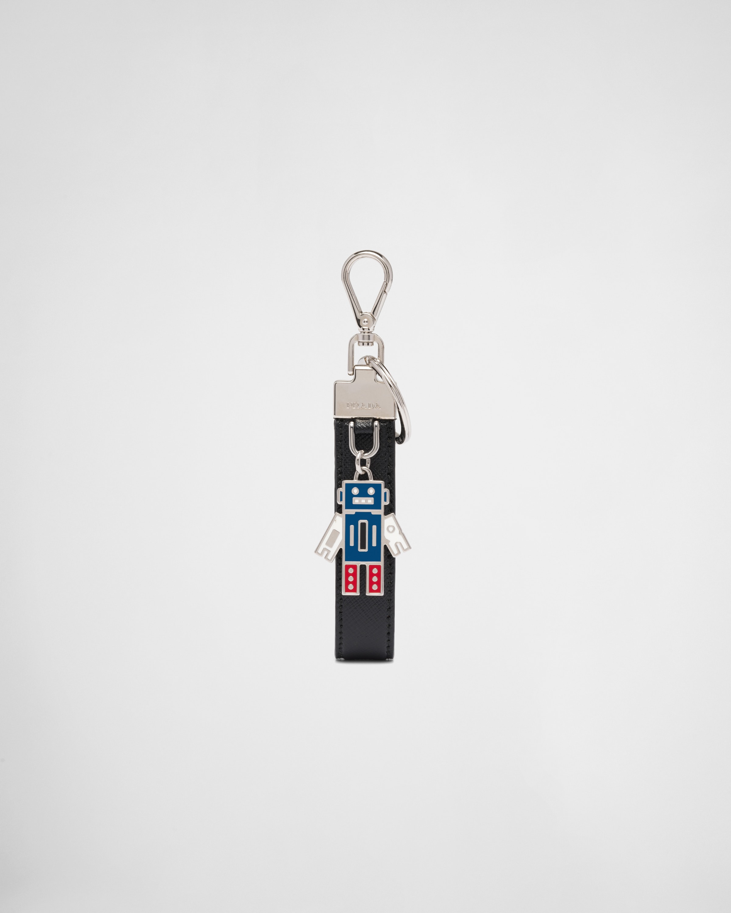 Black Saffiano Leather Keychain | PRADA
