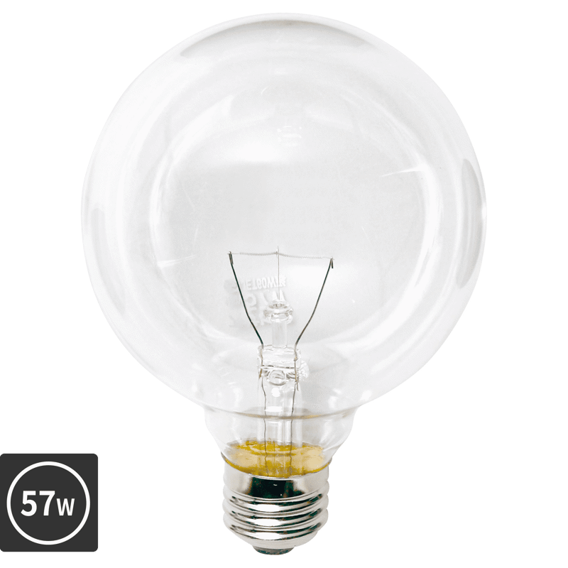 白熱ボール電球 白熱クリアボール95(E26)57W | LT-BB003-03-G141