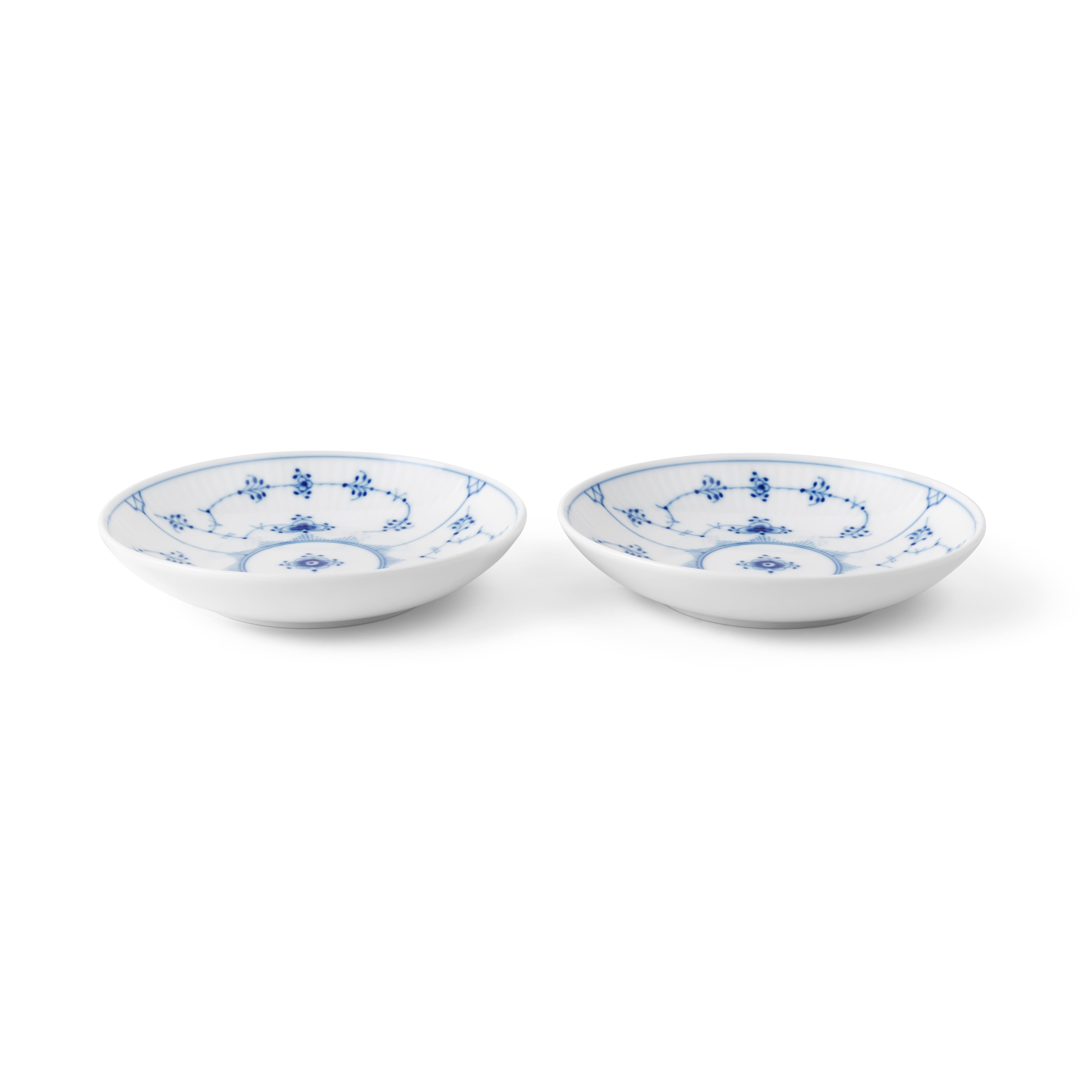 ブルーフルーテッド プレイン プレート ペア 15cm|ロイヤル