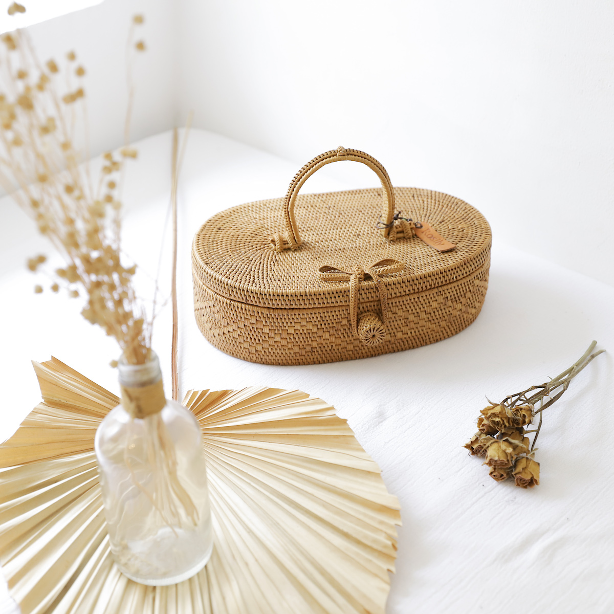 楕円コスメボックスリボン (PNC168) Rosily(ロージリー) バリ島 アタ