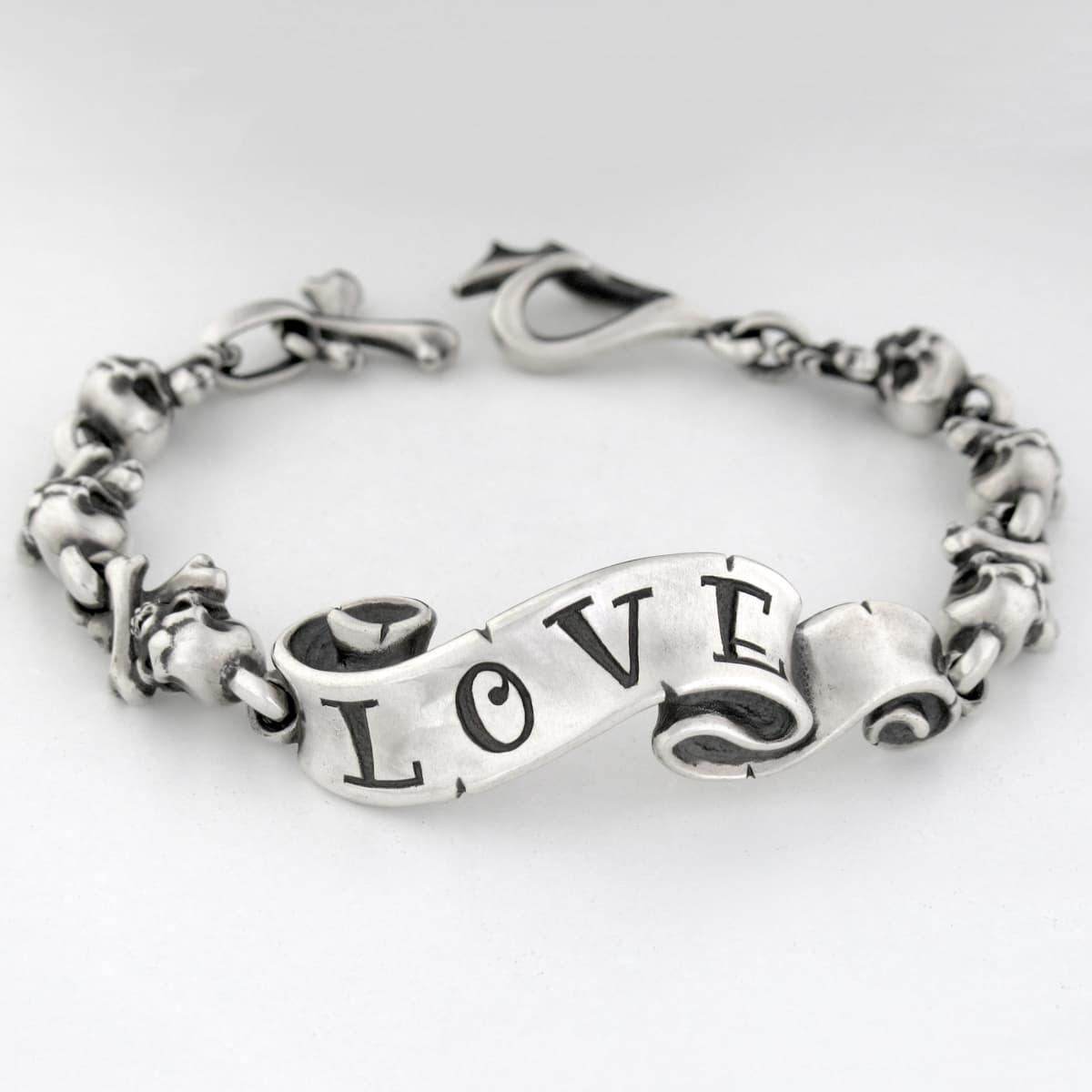 ラットレース - Message On Ribbon Cross Bone Bracelet / LOVE – RAT