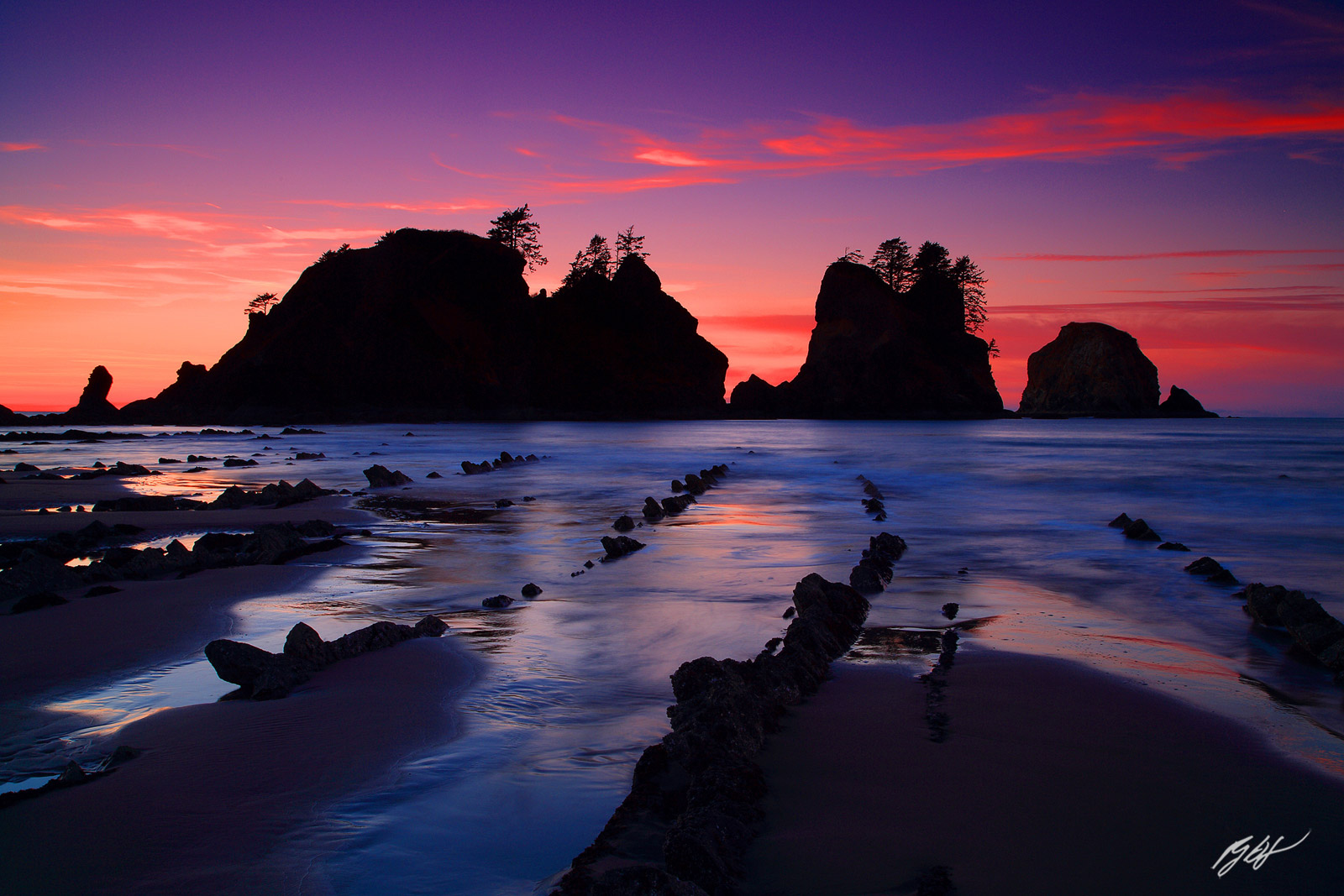 B213 Sunset Shi Shi Beach, Olympic National Park, Washington