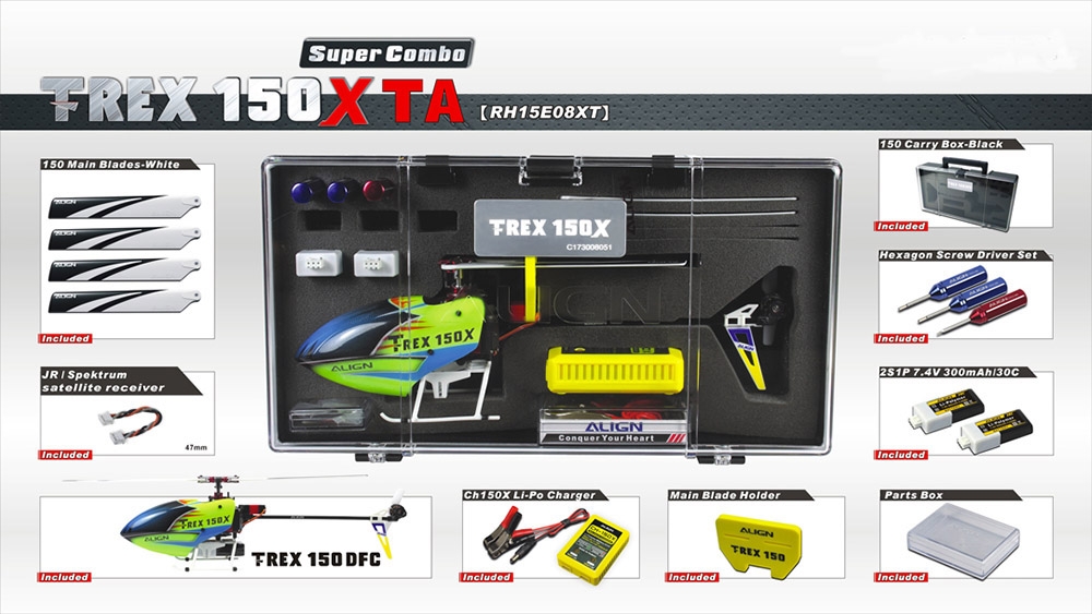 ALIGN T-REX 150X TA 2.4G 6CH 3D Flying Mini Helicopter With A10