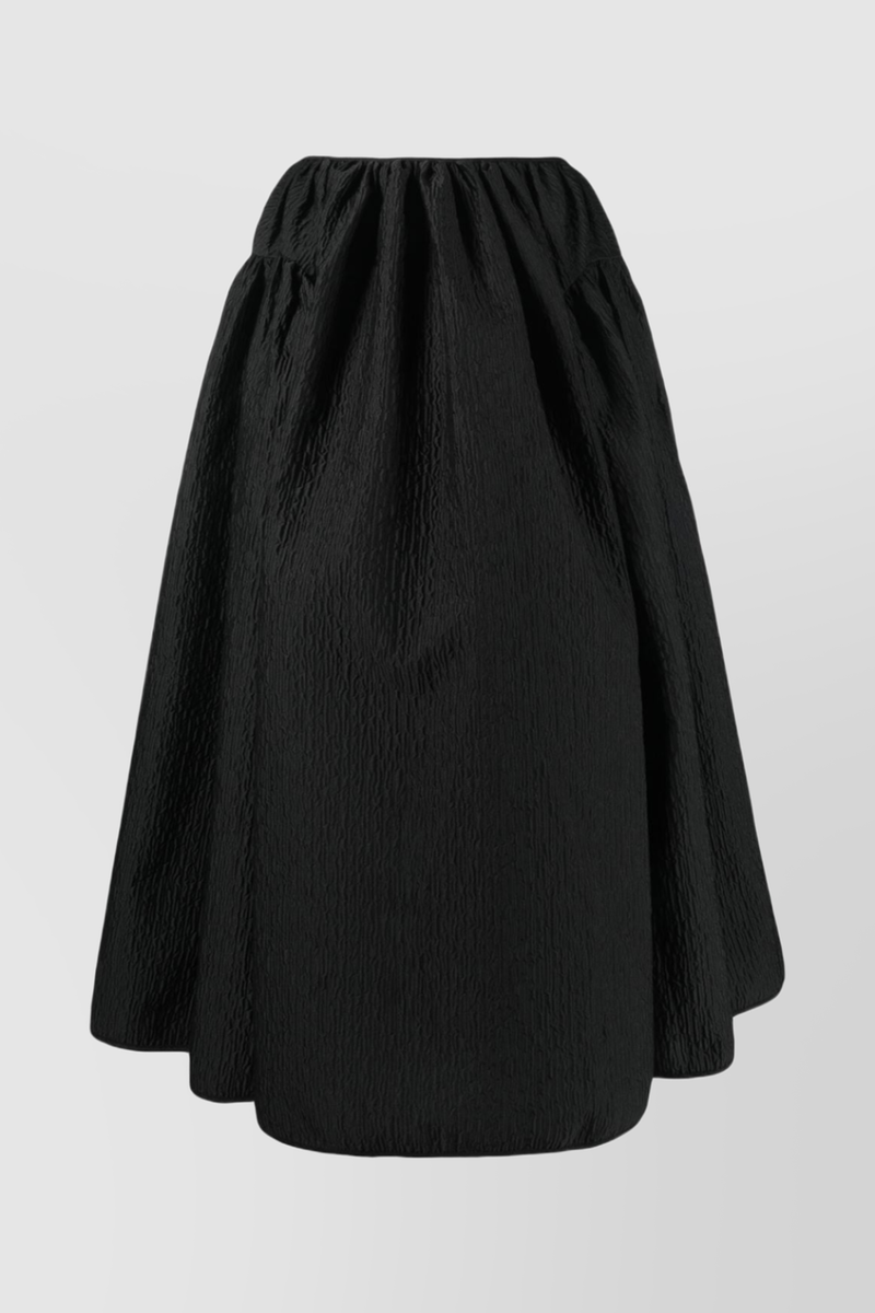 Cecilie Bahnsen – Black satin A-line maxi skirt – Renaisa