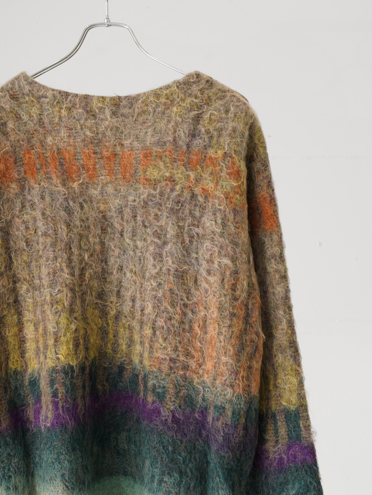 TREE JACQUARD MOHAIR BUTTONED CARDIGAN - YOKE WOMENS & MENS