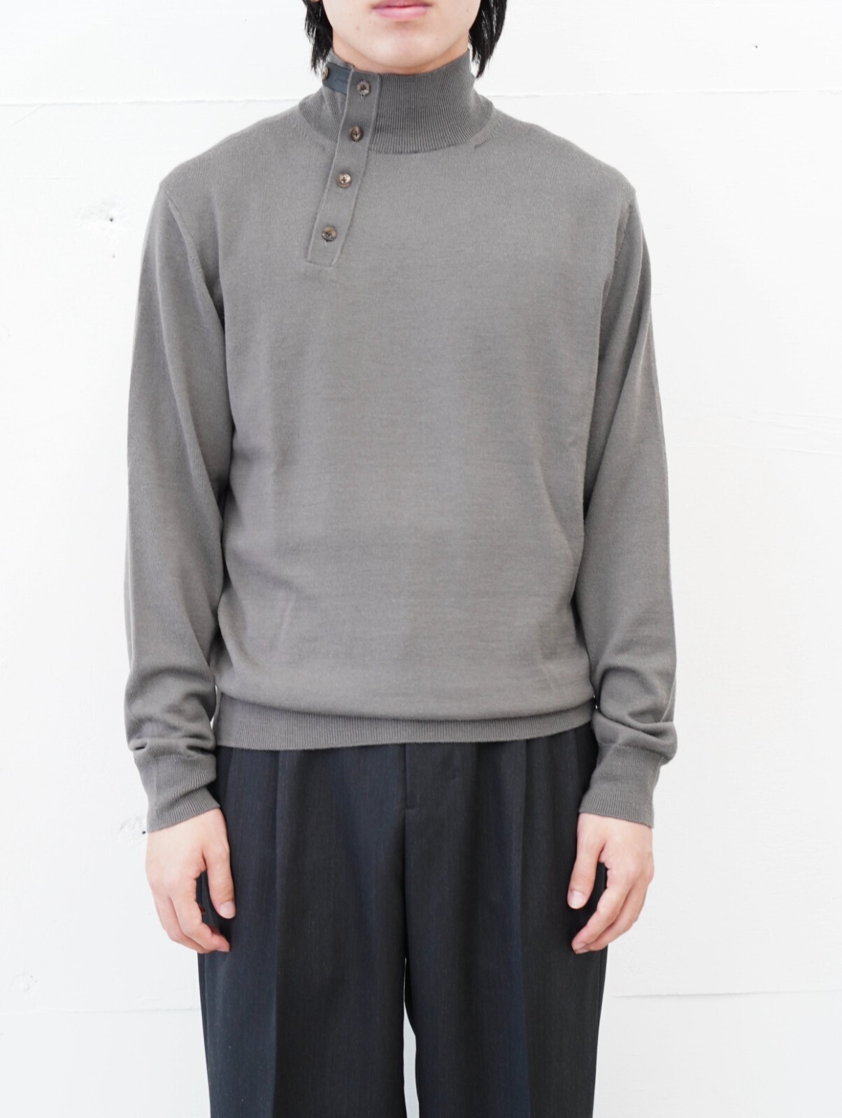 WOOL HIGH-NECK KNIT PULLOVER - IRENISA MENS｜Official Online Shop