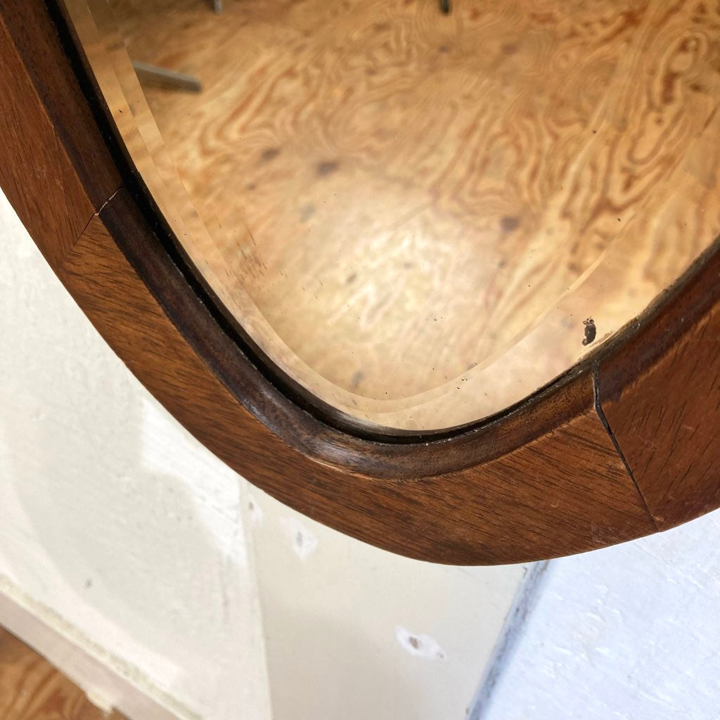 アンティーク オーバル ウォールミラー 鏡 楕円 中古 シンプル 和 古