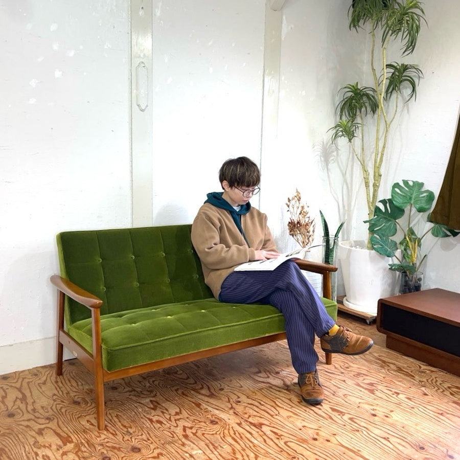 カリモク 60 Kチェア 1人掛け シングル ソファ タープグリーン 緑