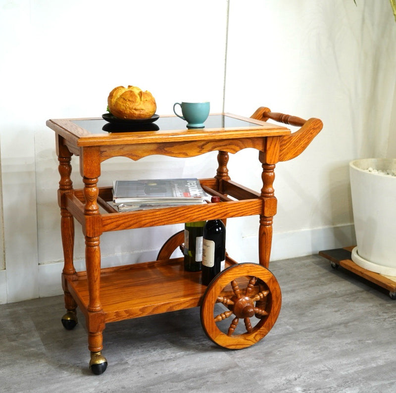 アンティーク カリモク 木製トローリー サービスワゴン キッチンカート
