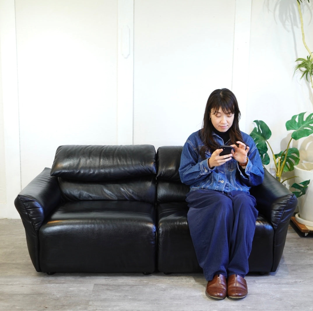 フクラ / HUKLA リストン コンビネーション ソファ 2人掛け 本革
