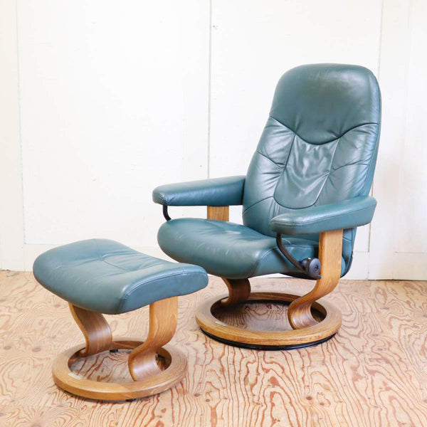 エコーネス ダークブルー リクライニングチェア EKORNES