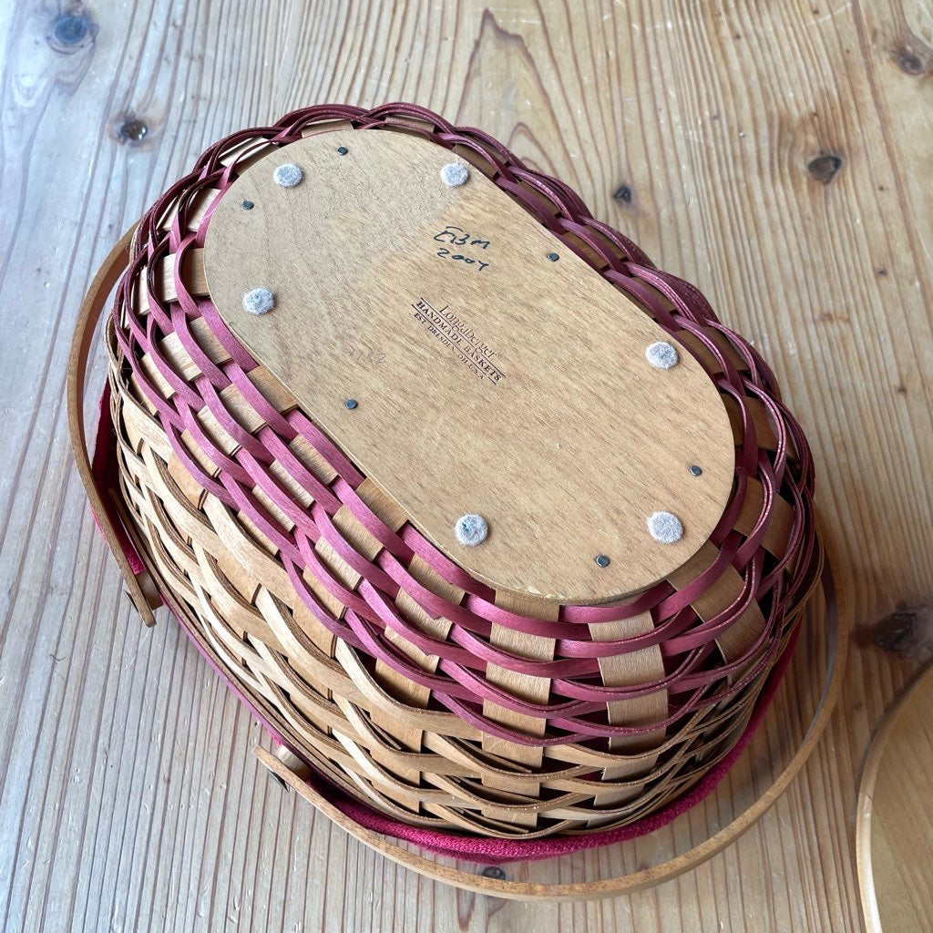 ロンガバーガー / Longaberger バスケット 大 蓋つきかご 中古