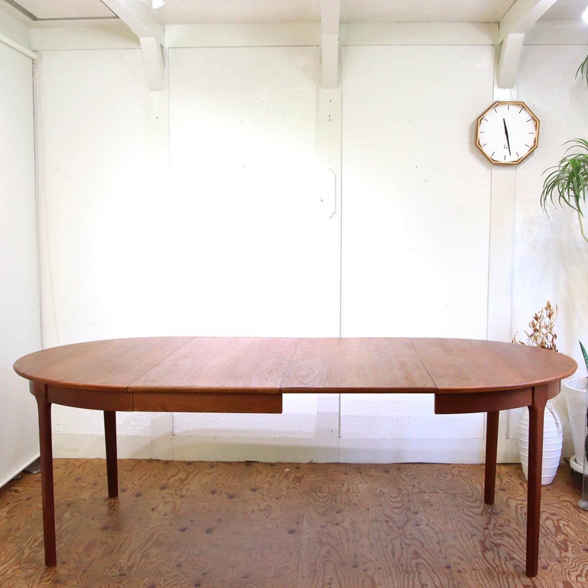 ヴィンテージ 北欧ダイニングテーブル 伸長式 ラウンドテーブル チーク