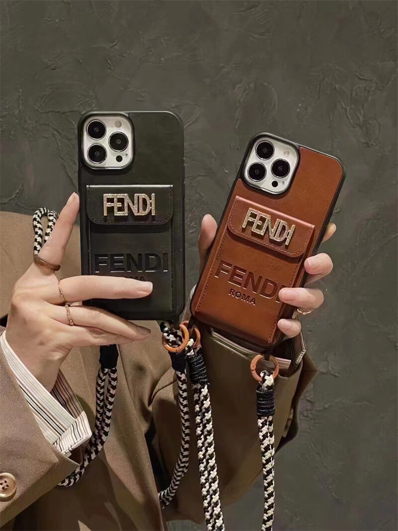 スマホ ストラップ 付き ケース fendi iphone15/15pro ケース iphone16