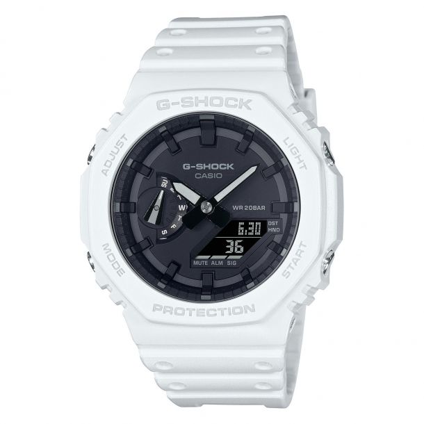 Men's Casio G-Shock Carbon Core Guard Analog-Digital White Resin
