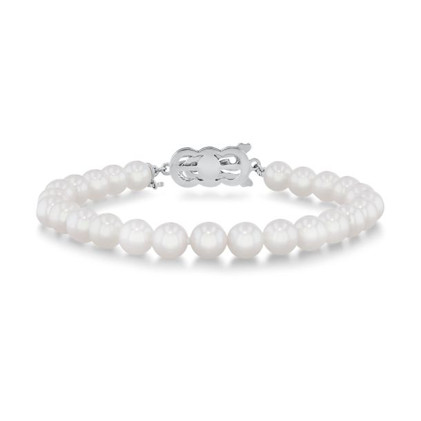 MIKIMOTO 6.5x6mm Akoya Cultured Pearl White Gold Clasp Strand
