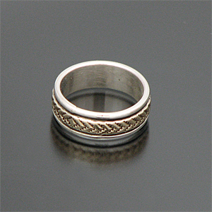 ナバホ族 Bruce Morgan/ブルース・モーガン 14K スタンプワーク リング