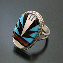 ZUNI/ズニ族 マルチストーン インレイ リング 12.5号
