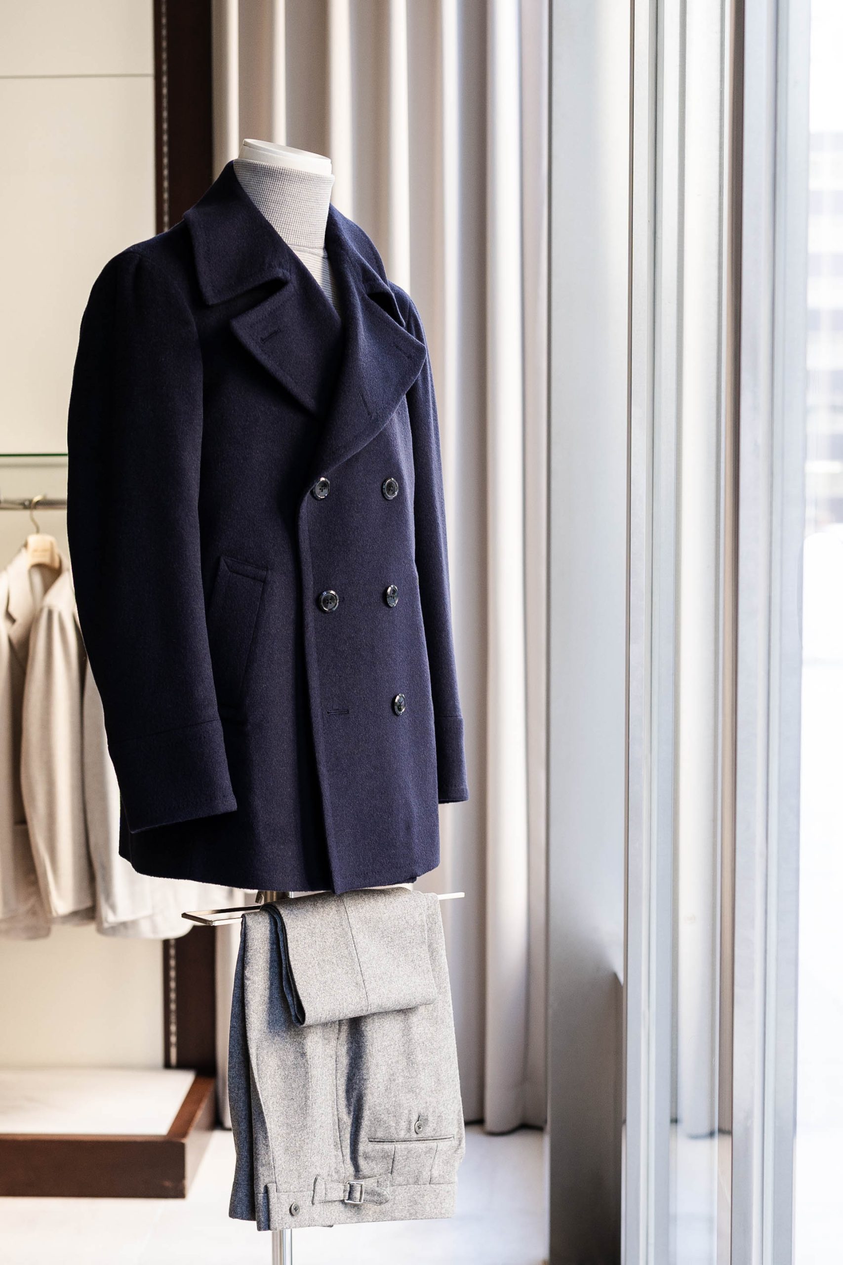 2023 Autumn & Winter – Camel Navy Pea Coat – | RING JACKET（リング