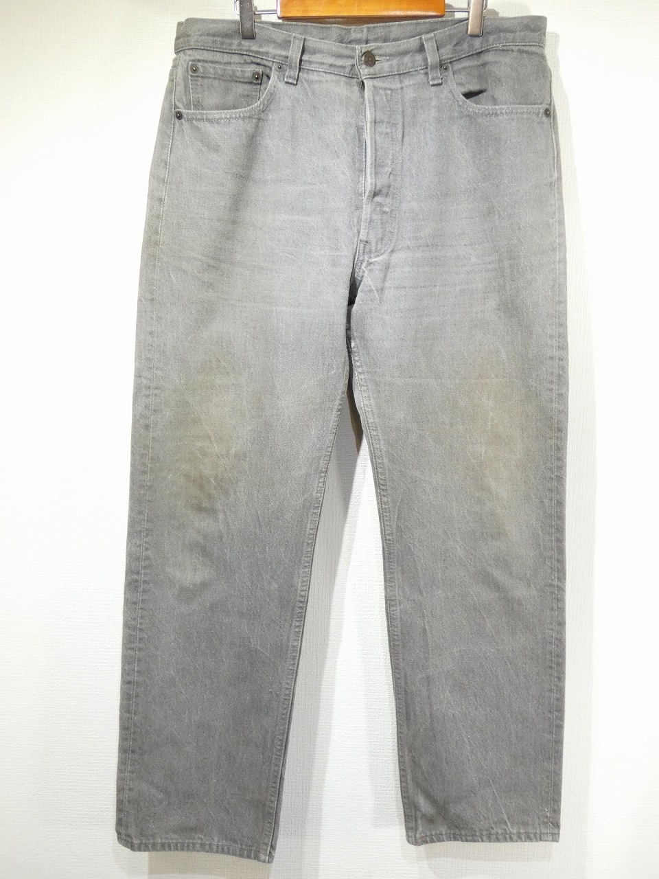 80s Levi's 501-0636 YARN DYED GRAY DENIM PANTS MADE IN USA - RICUR