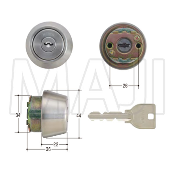 MCY-434 MIWA,美和ロック U9TE22(LSP) 2個同一シリンダー ST色