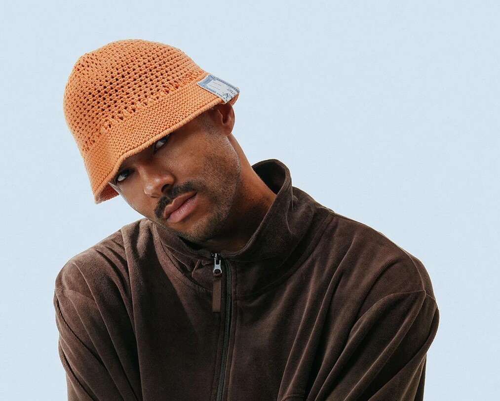 THE H.W.DOG&CO COTTON KNIT HAT Beige Orange Black - PHILLIP66