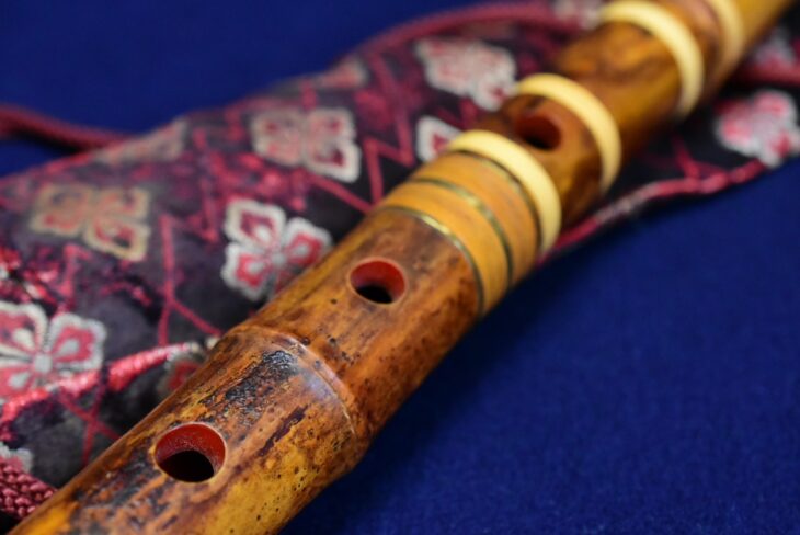 真山銘 都山流 『尺八 金三線 金歌口』 ｜骨董品買取 緑和堂