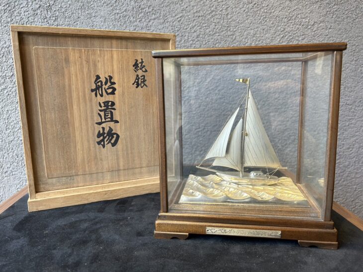 純銀 『船置物』 ｜骨董品買取 緑和堂
