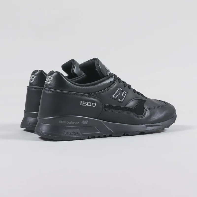 New Balance Mens Made In England 1500 Shoes Black Grey Leather
