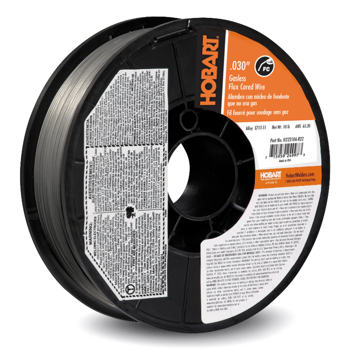 Hobart Fabshield 21B .030 x 10lb Flux Cored Wire for Sale