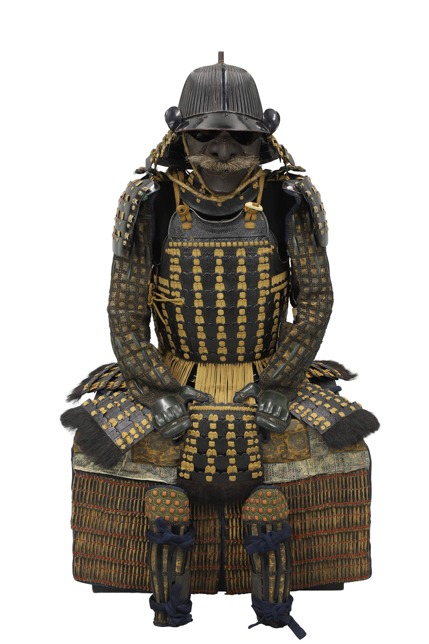 江戸期 甲冑 胴丸】黒漆塗 二枚胴 草摺付 金箔家 紋 武具 鎧兜 時代物