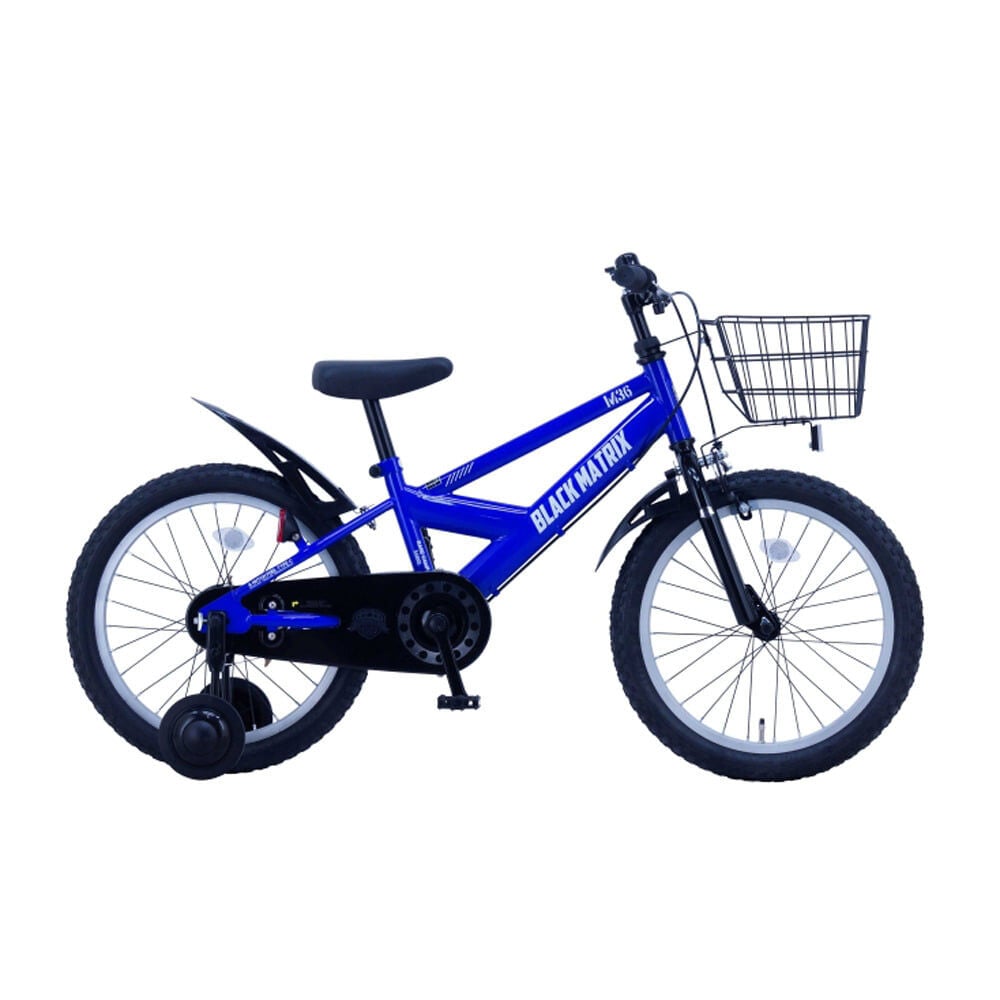 18インチ 身長108～123cm 子供用自転車 ブラック マトリックス（ブルー