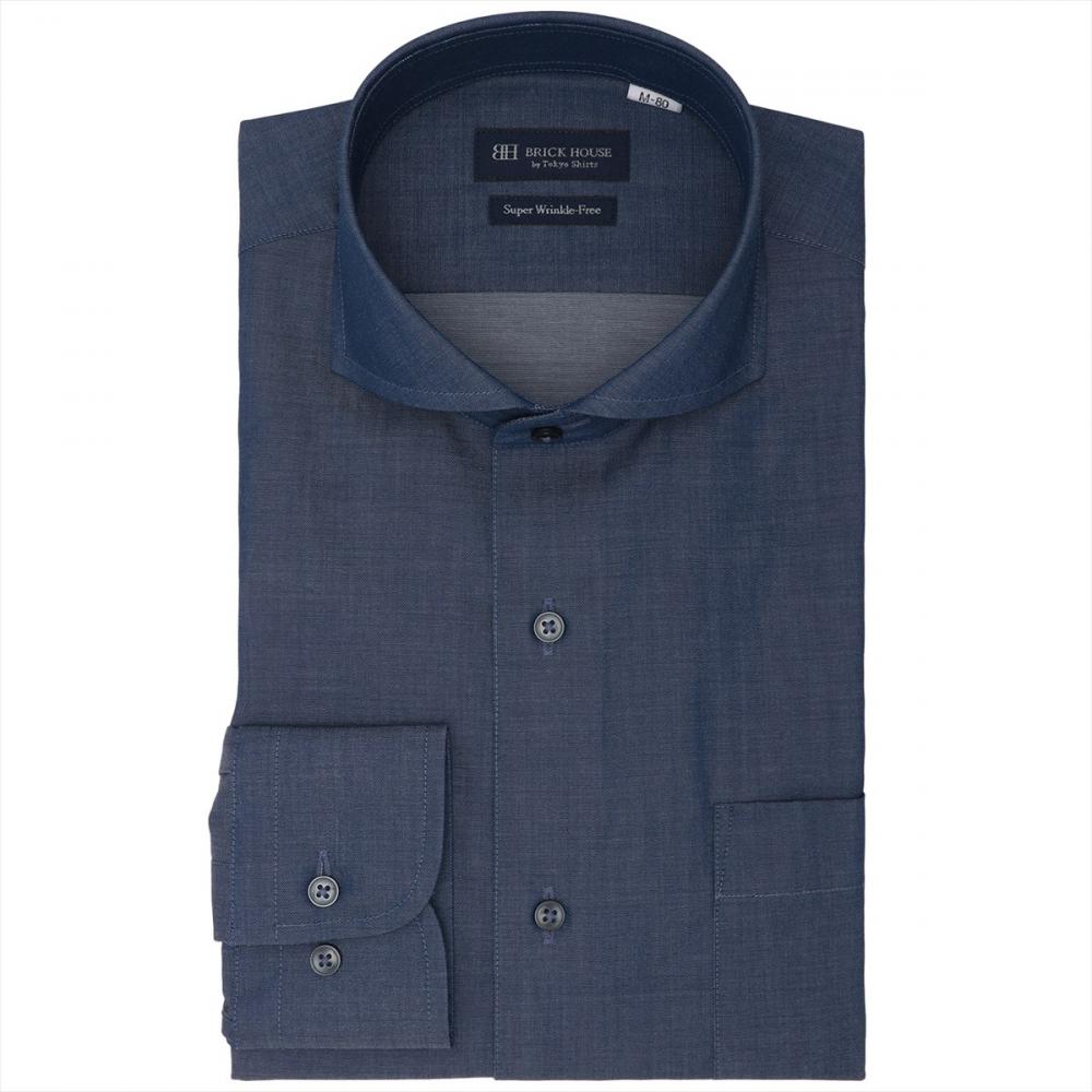 超形態安定】 ホリゾンタルワイド 長袖 形態安定 ワイシャツ(S37-80