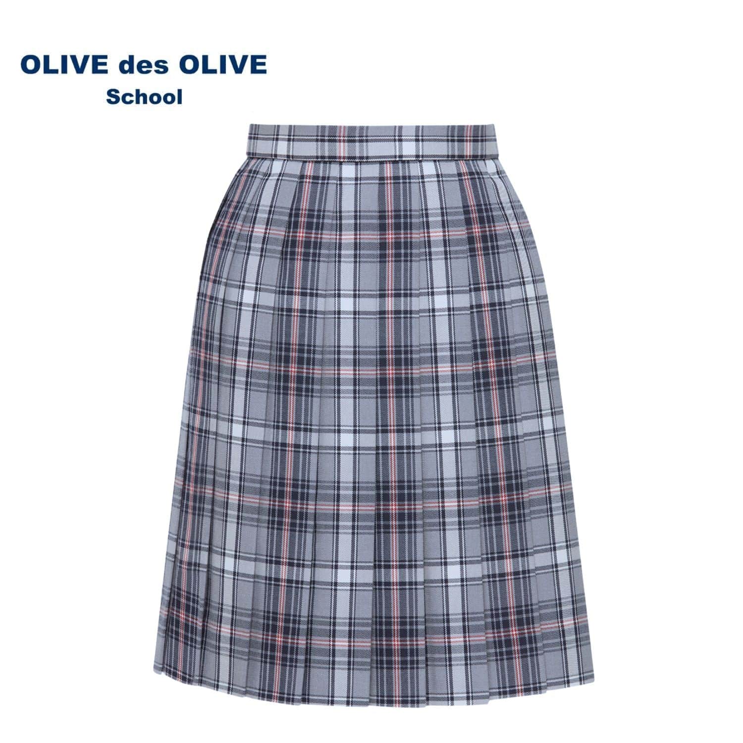 チェック柄スカート グレー×ホワイト｜OLIVEdesOLIVESchool公式通販サイト