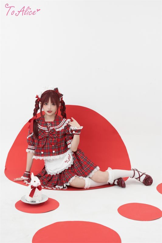 ToAlice】S3008【DC】フリルチェックリボンカチューシャ【50％OFF